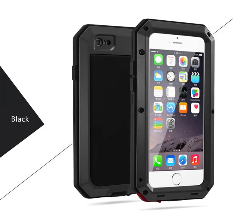 Роскошный металлический алюминиевый чехол для iPhone 5, 5S, 6, 6 S, 7 Plus, чехол, броня, водонепроницаемый силиконовый чехол для Apple iPhone X, 5, 7, 8 Plus, чехол