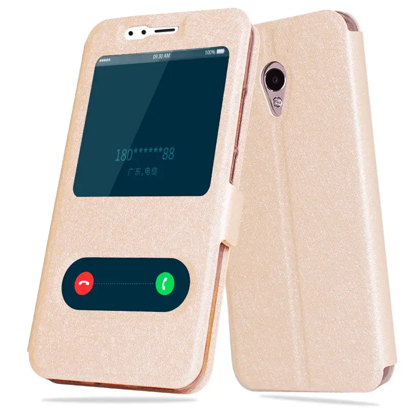 Meizu m5 M5S M5C случае Роскошные Кожаные Бесплатная Флип держатель Окна Стенд задняя