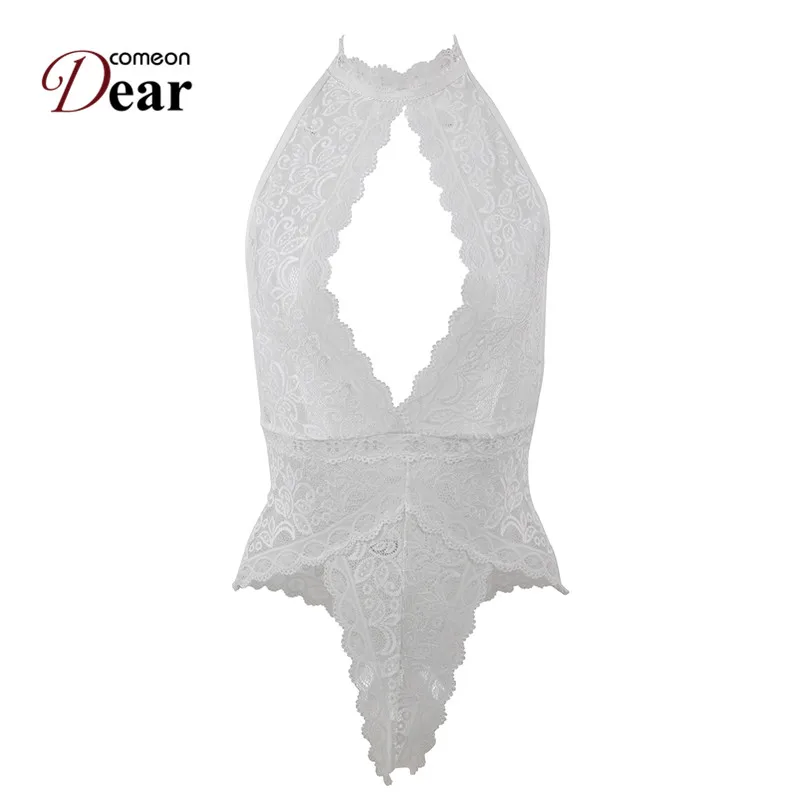 Comeondear Ropa Interior Femenina сексуальное эротическое Кружевное боди с открытой чашкой и