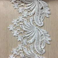 2 yards lace flower leaf handmade embroidered lace edge trim ribbon applique wedding dress sewing craft diy