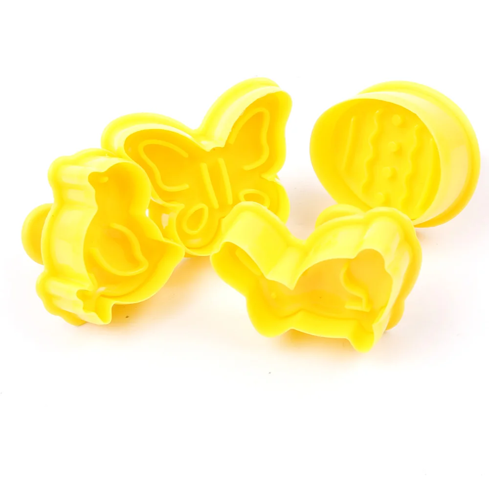 4 шт./компл. Пластиковая форма в виде бабочки кролика цыпленка пасхального яйца