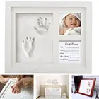 Деревянная Нетоксичная рамка для детских фотографий, из 3 частей, сделай сам, отпечаток руки, набор для отпечатка ступней Детские сувениры, литье, принт для новорожденных