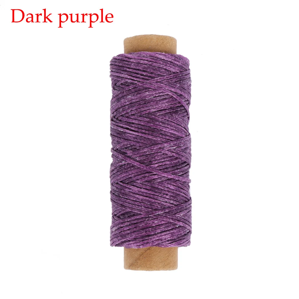 dark purple 50 м прочный 150D кожаный вощеный шнур нить DIY инструмент для рукоделия ручная строчка нить плоская Вощеная швейная линия Швейные аксессуары - Цвет: dark purple