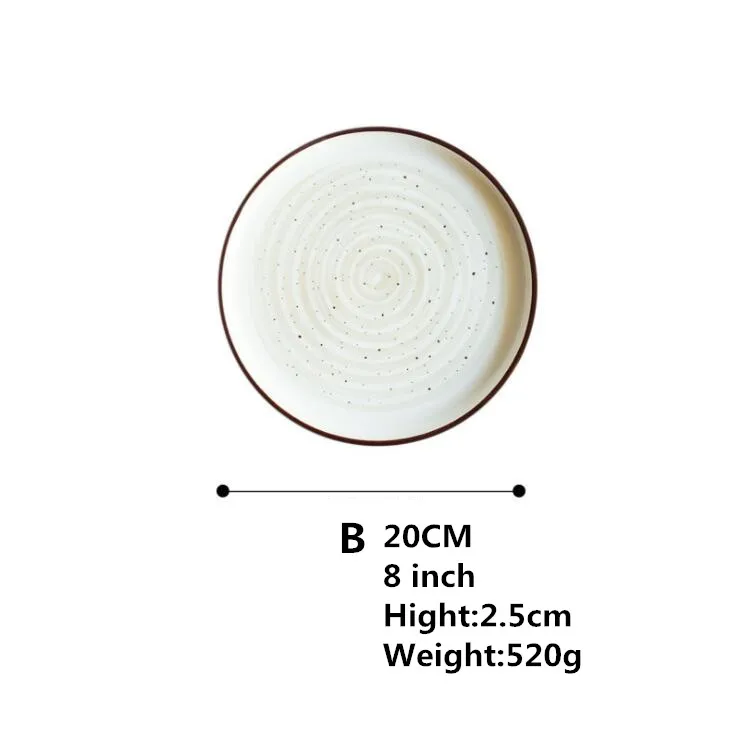 B 8 inch 1 шт. 8/10 дюймов французские Столовые приборы Керамическая обеденная тарелка блюдо фарфоровая десертная тарелка столовая посуда тарелка для пирожных фруктов салат блюдо для пиццы - Цвет: B 8 inch
