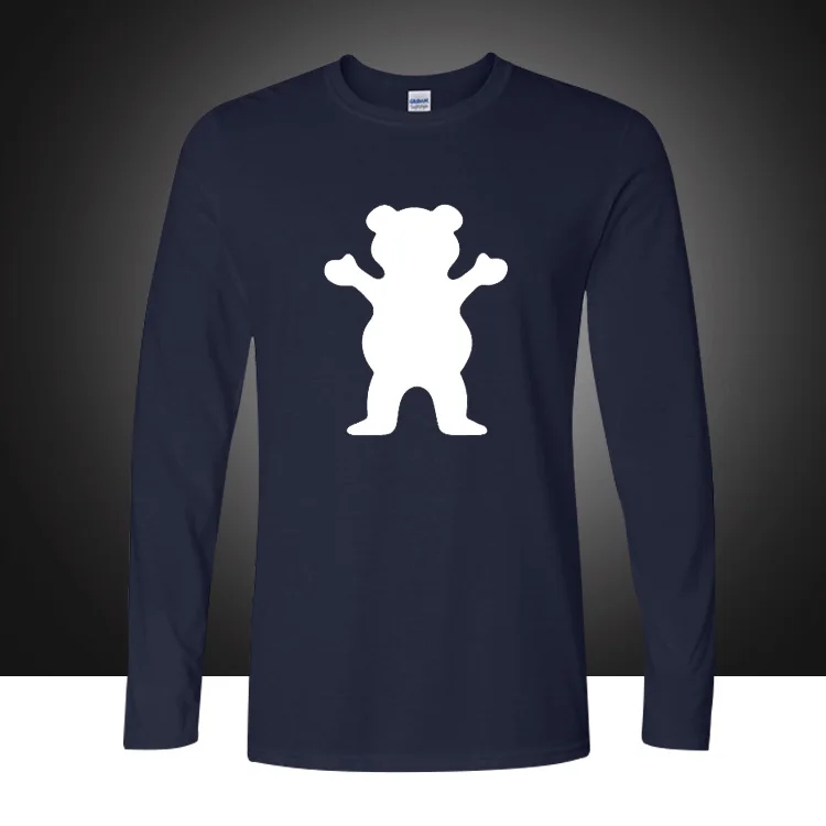 

New Fashion Grizzlies T Shirts Men/Women Hip Hop Men Skateboard T-shirt Long Sleeve Cotton Tops casual men's T-shirt Plus Size