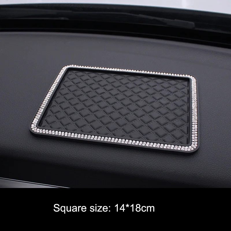 1814cm anti slip mat crystal rhinestone automobile silicone non slip mat pad car sticky for gps phone car interior accessories free global shipping