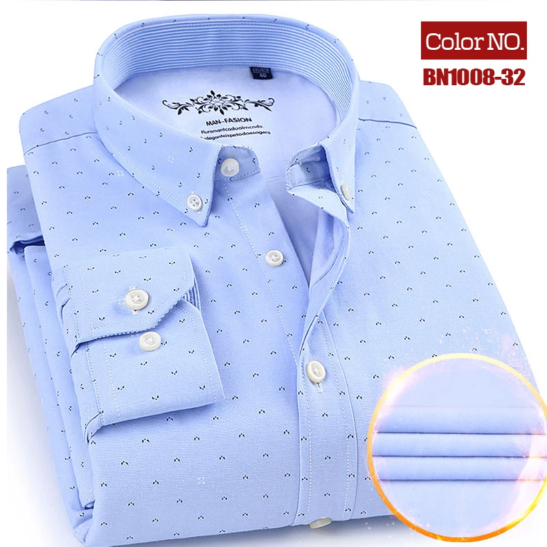 Winter mens work shirts striped solid color Long sleeve social men dress shirt oxford male shirts Plus size 4XL White color