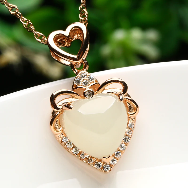 Hetian stone white heart-shaped fashion new heart only your necklace pendant | Украшения и аксессуары