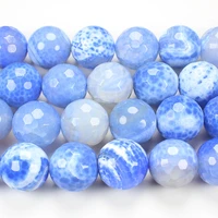faceted blue crackle agates 6 12mm round beads 14inch wholesale for diy jewellery free shipping
