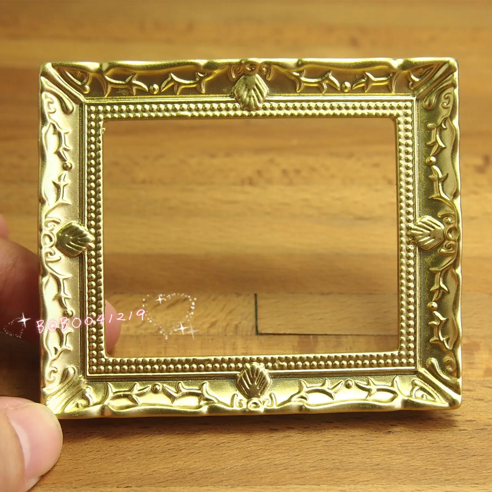 Кукольная Миниатюра 1:12 игрушка Пластик большой золотой Рамки Длина 7.6 см E19|miniature