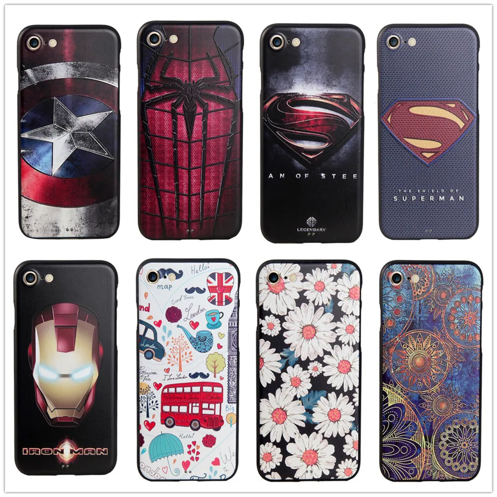 Чехол с принтом Marvel для iphone 7 чехол Plus силиконовый 3D рельефным рисунком тонкий