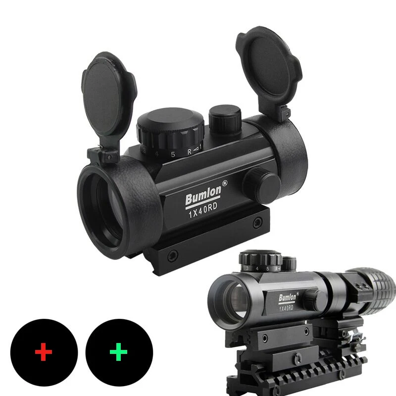 Cross 1x40 красный точечный прицел страйкбол красный зеленый точечный прицел охотничий прицел 11 мм 20 мм рельсовое крепление Коллиматорный прицел HT5-0013 - Цвет: Cross