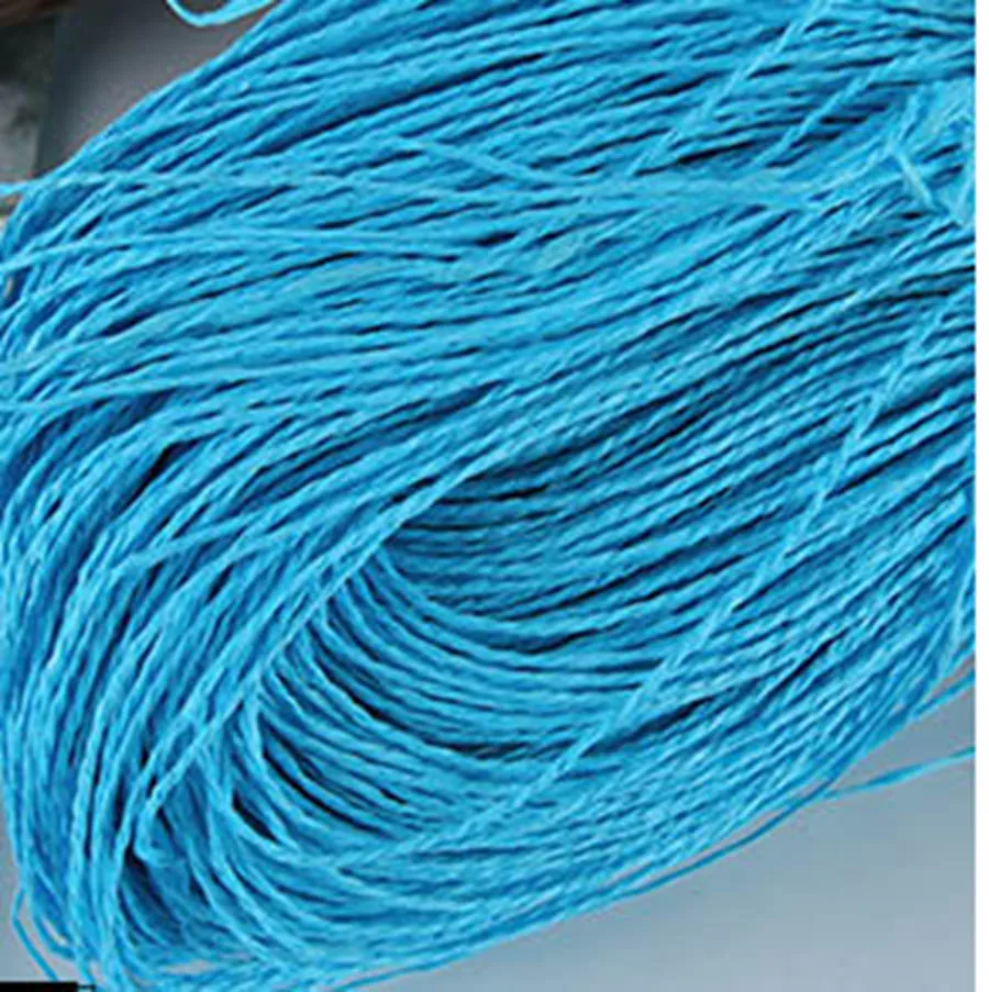 100g/ball пряжа из рафии Kintting Бумага соломы пряжа для вязания крючком Hat Необычные пряжи цветок упаковка Летняя мода материал ручной работы - Цвет: lake blue