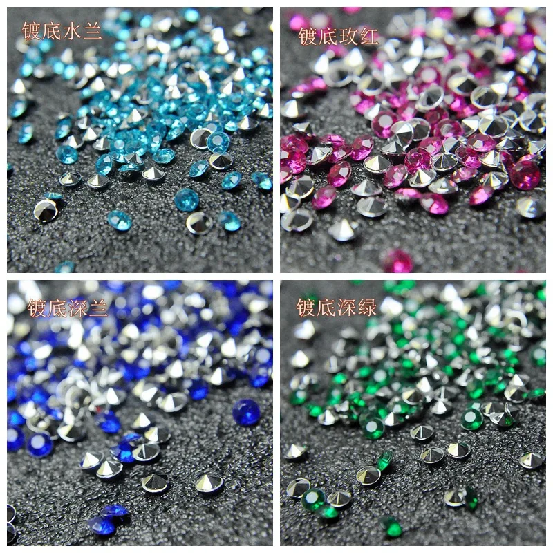 

1000pcs/Bag 12mm Point Back Round Acrylic rhinestones,Acrylic Plastic 3D Nail Art / Jewelry / Garment Rhinestone stones