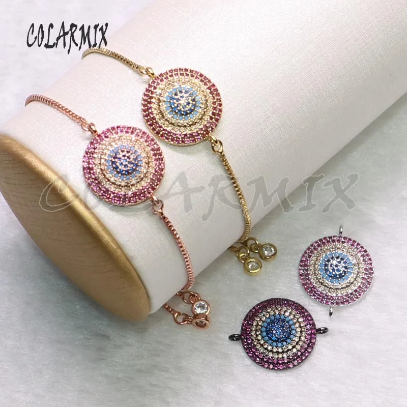 8 шт. модные циркониевые подвески в форме глаз браслет красочные ювелирные