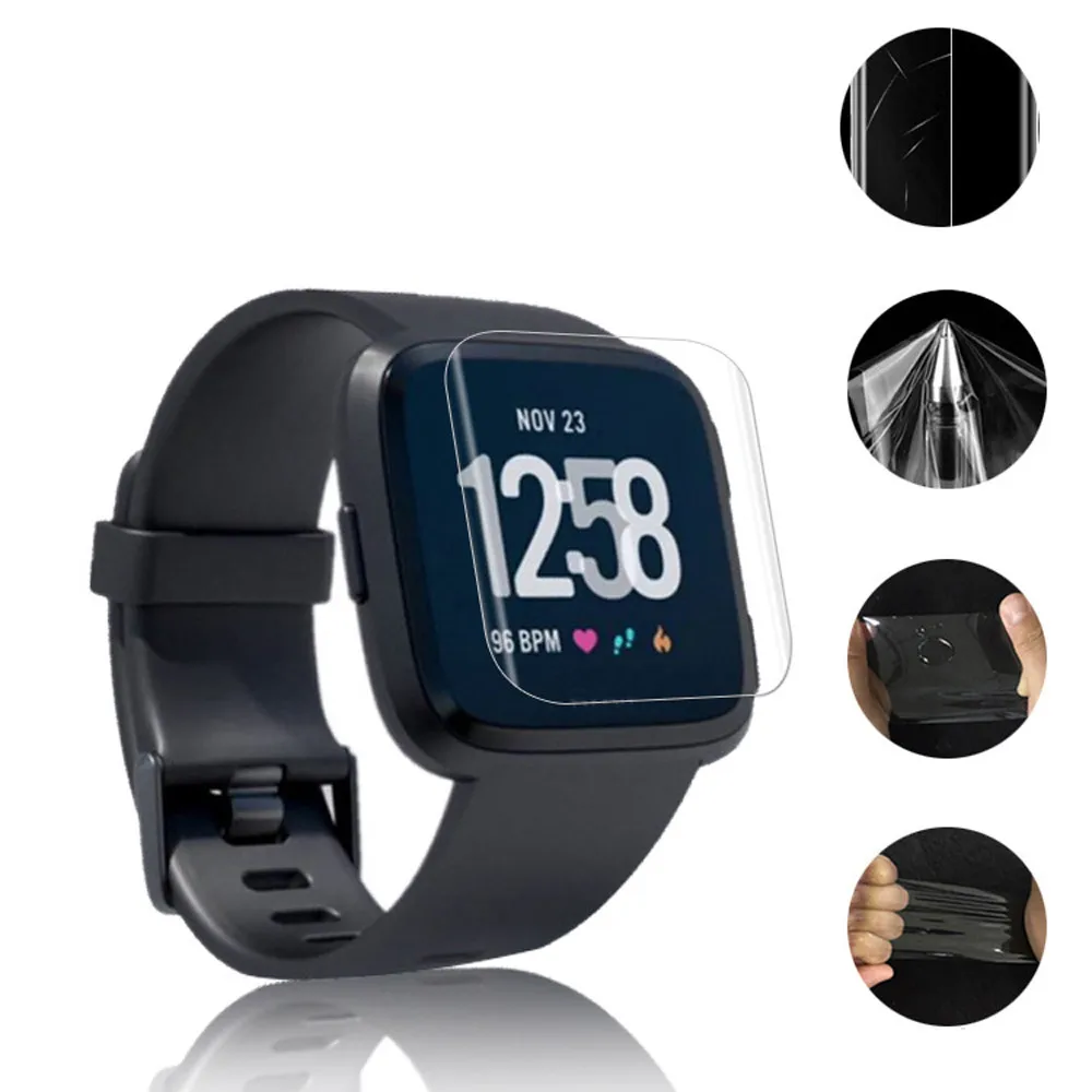 Защитная пленка для экрана Fitbit Versa 9H Взрывозащищенная ЖК из ТПУ HD Full Cover 3 шт. l1019