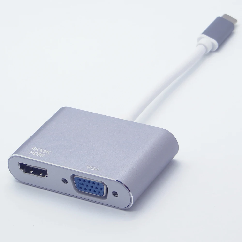 USB C Type к 4K 60Hz HDMI VGA адаптер 2 в 1 3 конвертер кабель для ноутбука Apple Новый Macbook Google