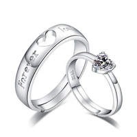 100 925 sterling silver romantic i do letter loverswedding couple adjustable rings finger ring wholesale jewelry gift