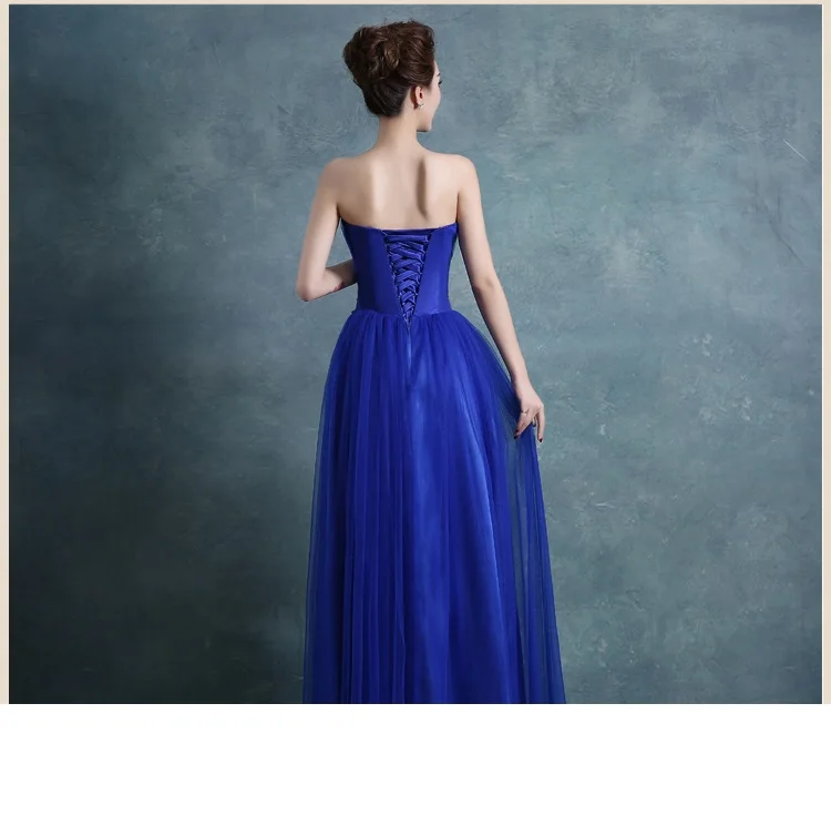 Женское бальное платье с корсетом Королевского синего цвета для выпускного