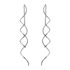 Новинка, витые длинные серьги, 1 пара, серебристо-золотистые уникальные длинные висячие серьги для девушек и женщин без аллергии, модные ювелирные украшения на спирали