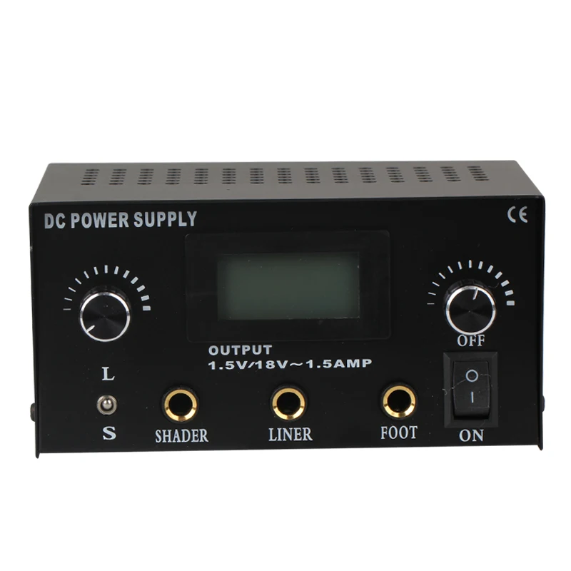 Профессиональный Черный Двойной цифровой ЖК-тату комплект питания с вилкой 2 шт.