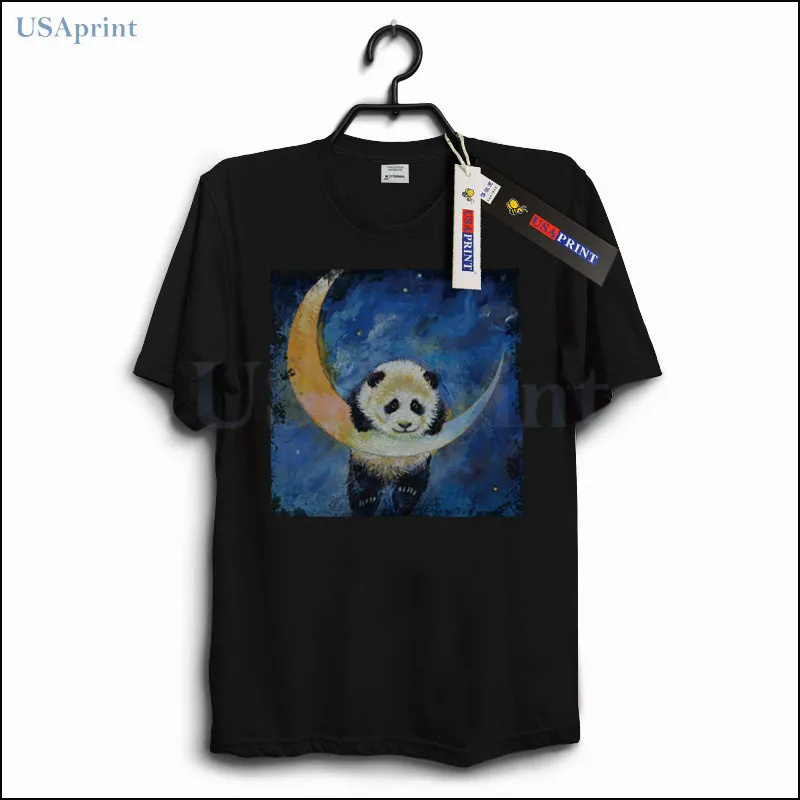 USAprint Funny Men T Shirt Panda Star Harajuku Summer Male Clothing Cotton Casual Basic Top Camisetas Short Sleeve Fashion Style | Мужская