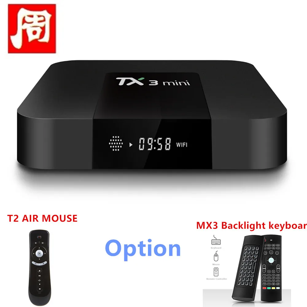 TX3 Мини Android 7 1 ТВ Box Amlogic S905W 64Bit 2 4 ГГц Wi Fi ГБ Оперативная память 16 Встроенная Suporte К