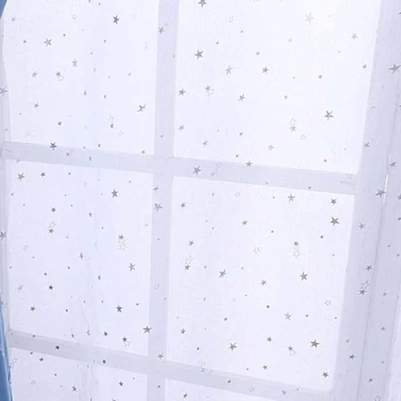White Voile Затемненный Комплект штор Cortina со звездами, деревенский отвесный тюль, плотная ткань для балкона, гостиной, офиса, занавески, типы, WP123-30 - Цвет: White Voile