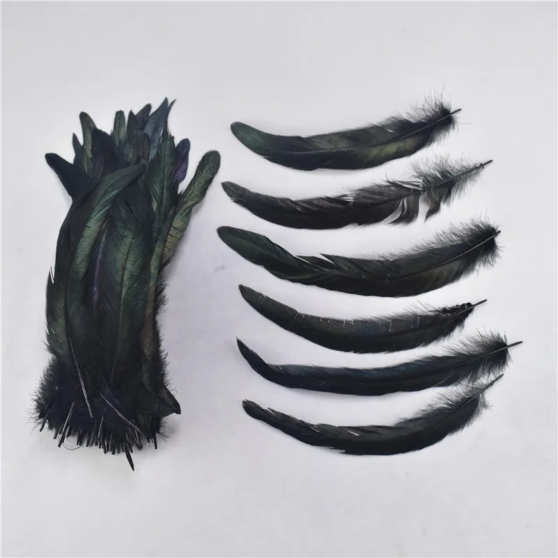 Black 100 шт./партия, 25-30 см/10-12 дюймов, крашеные Куриные перья для хвоста петуха, DIY Перья, свадебные украшения своими руками, аксессуары - Цвет: Black