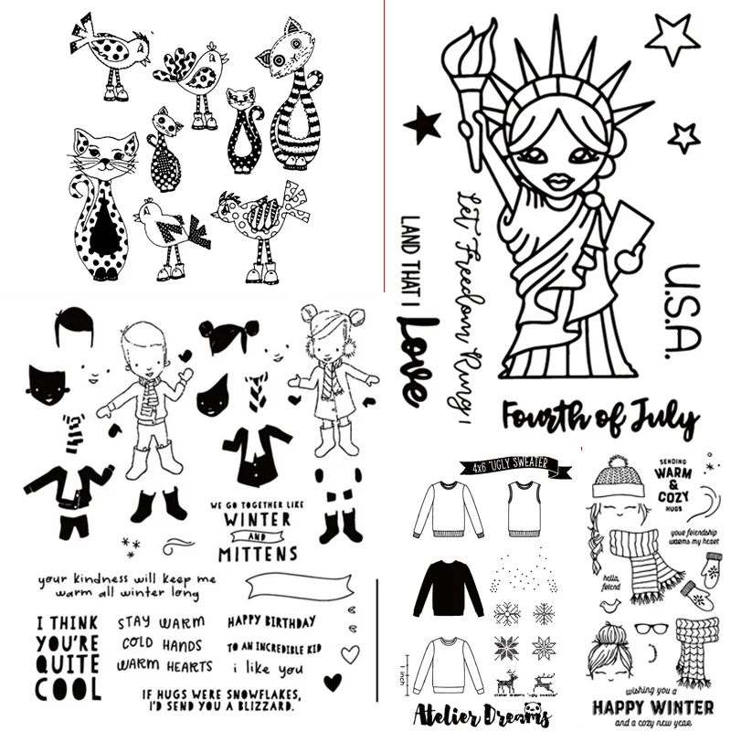 Веселая атмосфера шаблон прозрачный силиконовый штамп DIY скрапбук/альбом