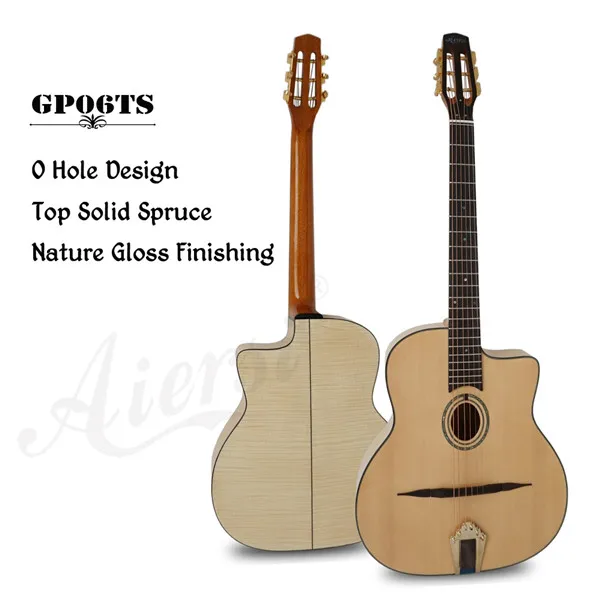 Spruce top rosewood Aiersi бренд овальные отверстия Petit Bouche Твердый Топ Django Джаз Цыганская Гитара с бесплатным Чехол для гитары - Цвет: Spruce top rosewood