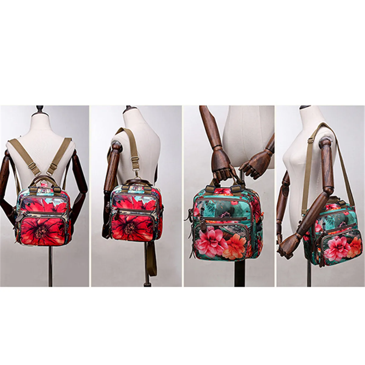 AEQUEEN, женская сумка Mochila, Национальный стиль, для улицы, цветочный узор, сумка через плечо, большая емкость, рюкзак для мамы, для женщин