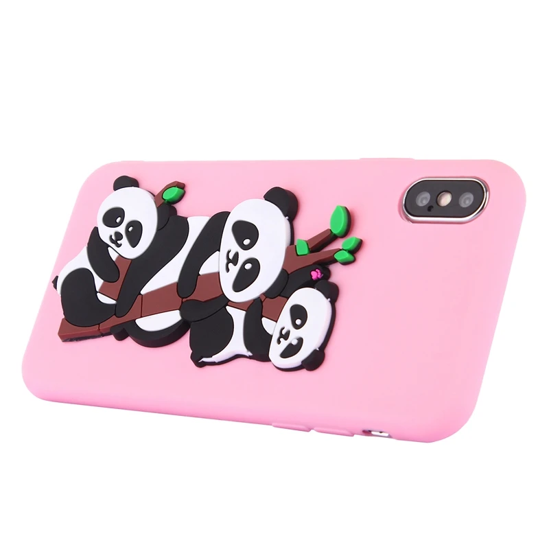 Силиконовый чехол с рисунком панды для iPhone X милый 6 s 7 8 Plus телефона Fundas ayfon 10 |