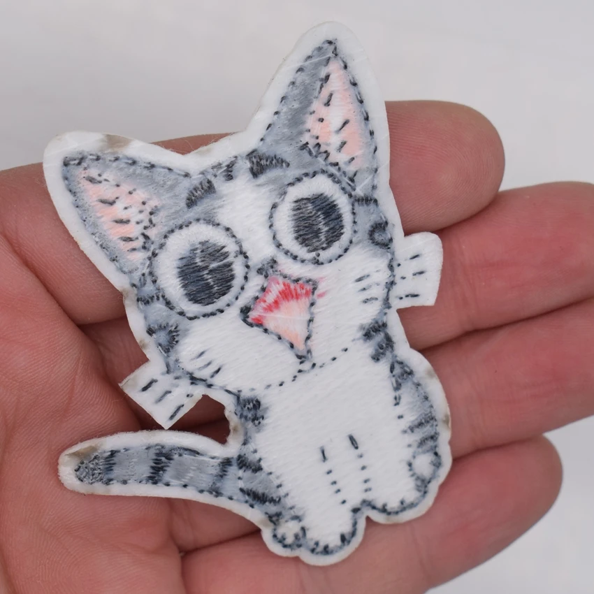 1 шт. аппликация Кот пришить утюжок на патч для джинсовой куртки Вышивка