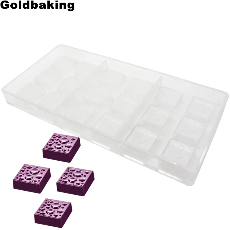 Goldbaking квадратная форма для шоколада Новое поступление поликарбонатная форма капли воды формы для конфет