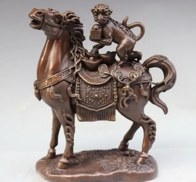 Китайская народная Статуэтка фэн-шуй 11 дюймов бронзовая статуэтка богатства из