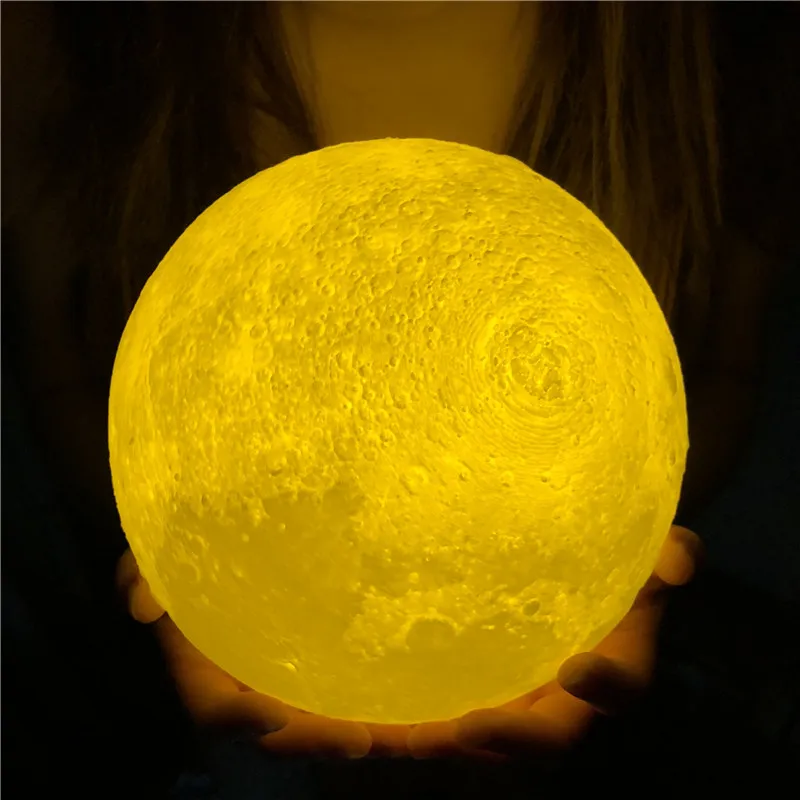 Бесплатная доставка луна светильник 3D принт Красочные Изменение лунный Глобус