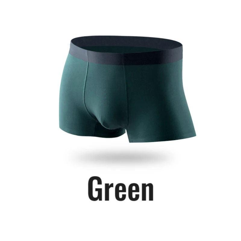 green Роскошные боксеры, мужское нижнее белье, бесшовные боксеры, антибактериальные боксеры, нижнее белье, боксеры, мужское нижнее белье, слипы XXXL, посылка Tmall - Цвет: green