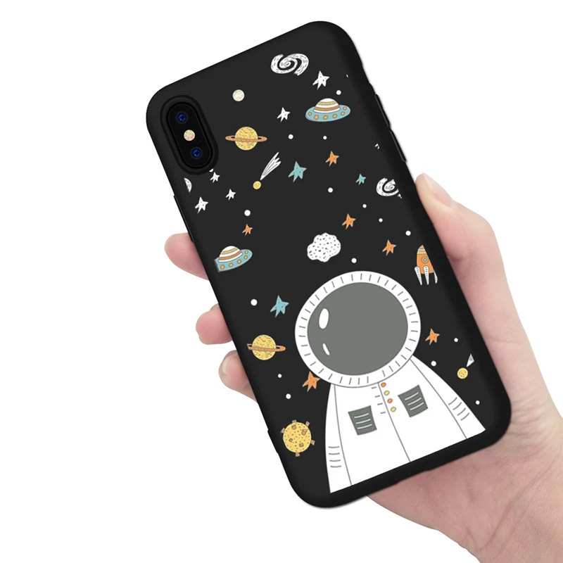 Чехол для iPhone 6 6S Plus X XR 5 SE Space черный чехол 8 7 | Мобильные телефоны и аксессуары