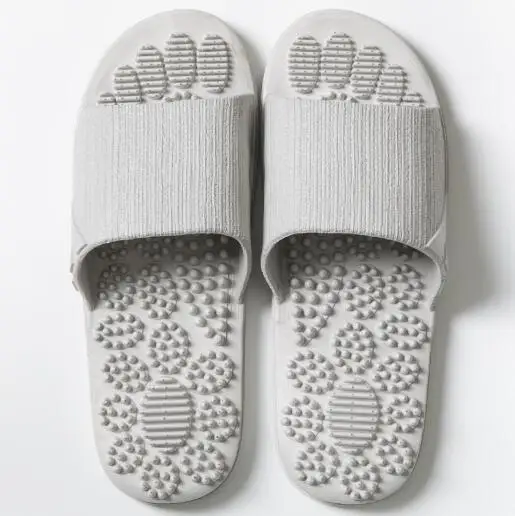 Gray1 COOLSA/мужские сандалии на плоской подошве; однотонные массажные тапочки из ПВХ с мягкой подошвой; домашние тапочки для путешествий, отелей; пляжные вьетнамки; мужские шлепанцы - Цвет: Gray1