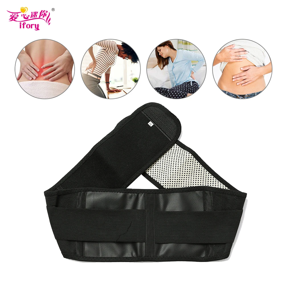 

Ifory Hot Sale Adjustable Tourmaline Self-heating Magnetic Therapy Waist Belt Support Protector Length 113 CM Health Care