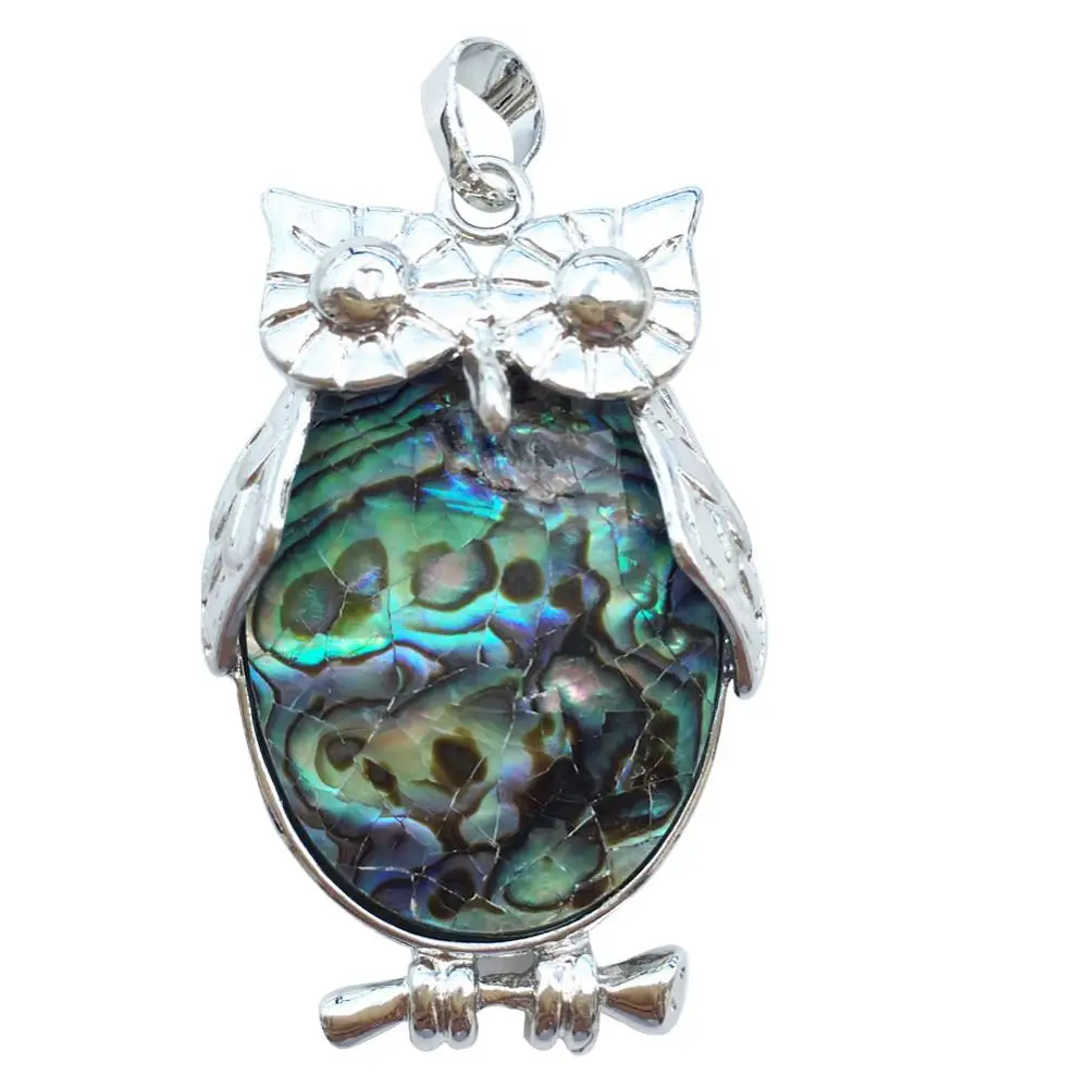 Free Shipping Fashion Jewelry Beautiful New Zealand Abalone Shell Owl Pendant Bead 1pcs C7851 | Украшения и аксессуары