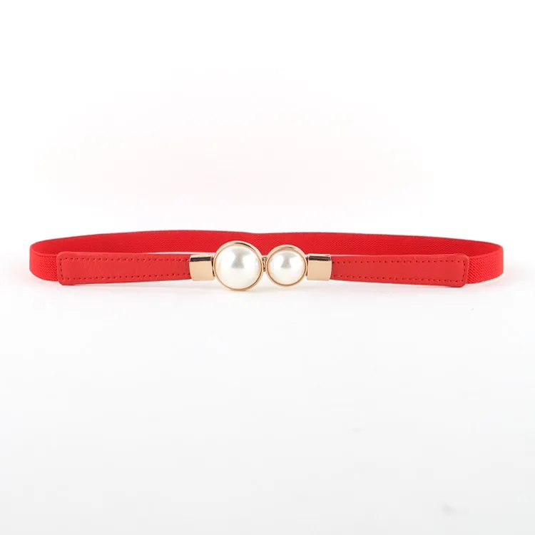 red color Новые жемчужные эластичные пояса, тянущиеся тонкие пояса для девушек, горячие пояса для женщин, модные матерчатые пояса для свадебного платья - Цвет: red color