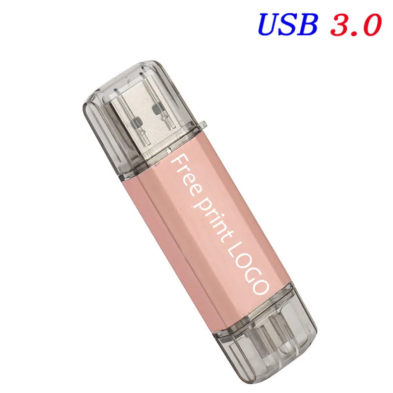 Rose gold JASTER type C флеш-накопитель USB 3,0 Флешка для type-C Mobile/PC 128 Гб 64 ГБ 32 ГБ 16 ГБ высокоскоростная карта Micro USB - Цвет: Rose gold