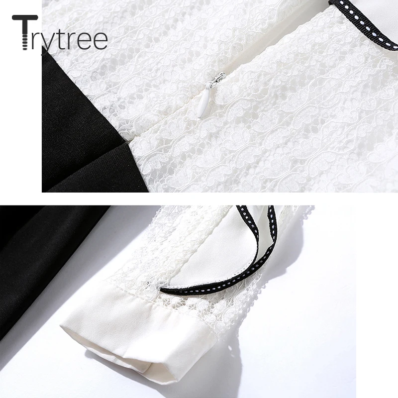 Trytree сезон: весна–лето оборками платье Повседневное полиэстер лоскутное