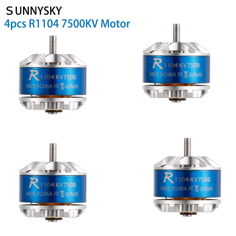 

New 4pcs SUNNYSKY R1104 7500KV 2-3S Brushless Motor for 60 70 80 90mm Micro FPV Racing Drone Quadcopter RC Parts Accessories