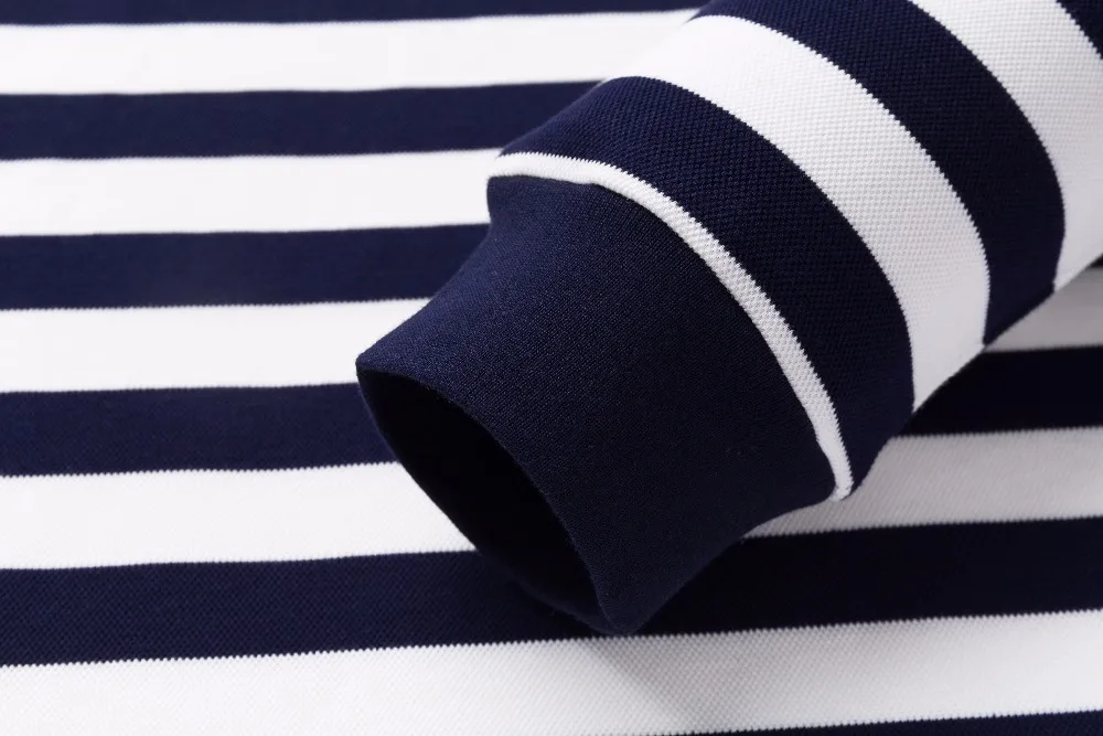 Autumn winter New Polo Shirt High Quality Brand 100% Cotton Men's Business Casual Striped Solid Men | Мужская одежда