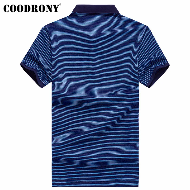 COODRONY, деловая Повседневная футболка, Мужская одежда, полосатая футболка с коротким рукавом, Мужская хлопковая футболка, весна-лето, мужские футболки S95054