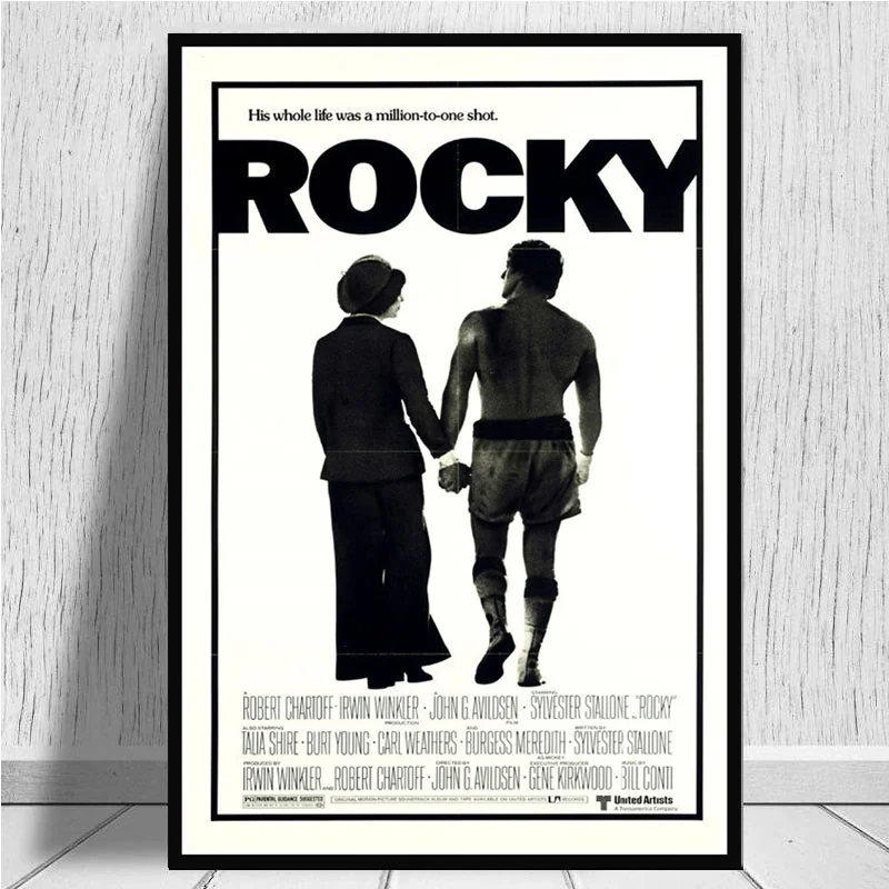 0002 Рокки Бальбоа 1976 фильм Сильвестр плакат Сталлоне стены искусства картина плакаты и принты холст живопись для комнаты домашний декор - Цвет: 0002