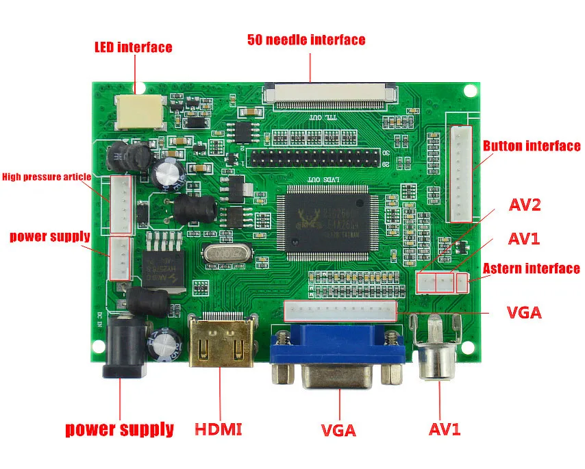Jstping 8-дюймовый 800*600 ЖК-экран планшета AT080TN52 плата драйвера монитор HDMI VGA 2AV LVDS для